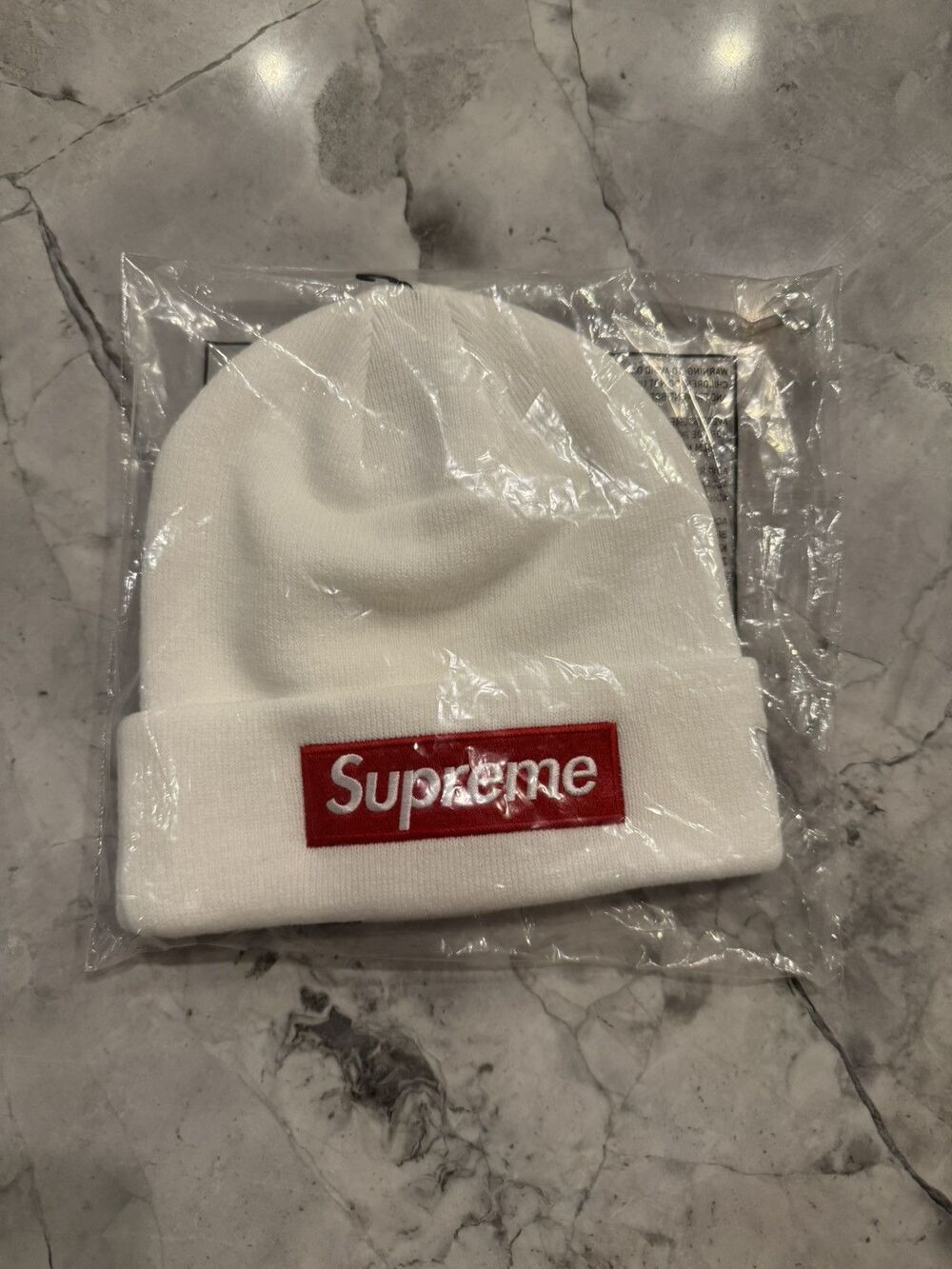 Supreme Beanie white box logo